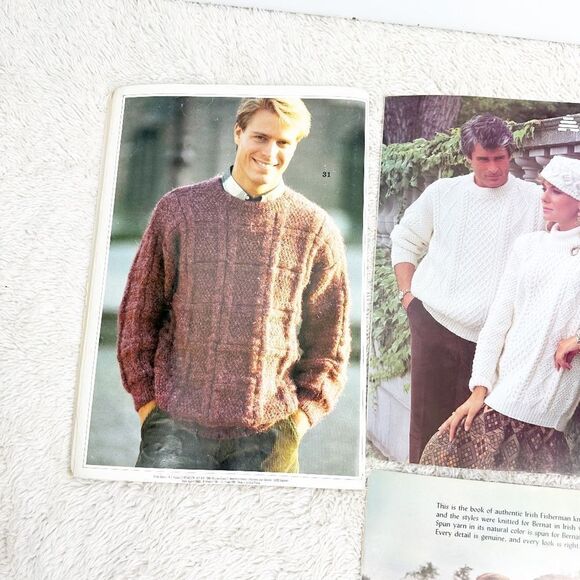 Knitting Sewing Magazines Aran Irish Knits Spinnerin Phildar Lot Vintage 60s 80s - Picture 9 of 12